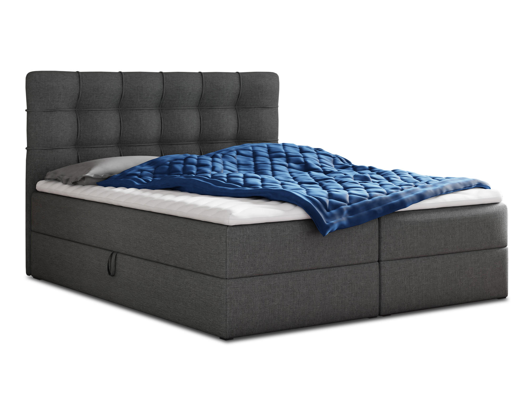 BOXBETT Best - 180x200 - dunkelgrau (Inari 94, Webstoff) - Dunkelgrau/Schwarz, Holz/Holzwerkstoff (180/200cm) - Sofnet