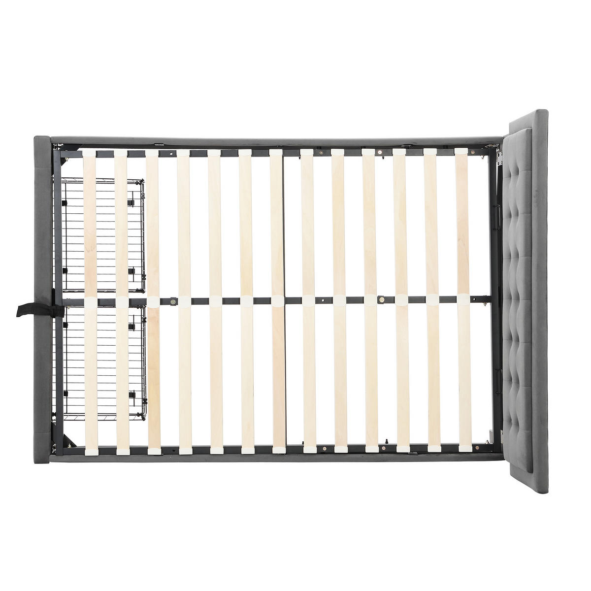 POLSTERBETT 140x190 Lattenrost 2 Schubladen Stauraum Velours Grau - Grau, Textil (140/190cm) - FLIEKS