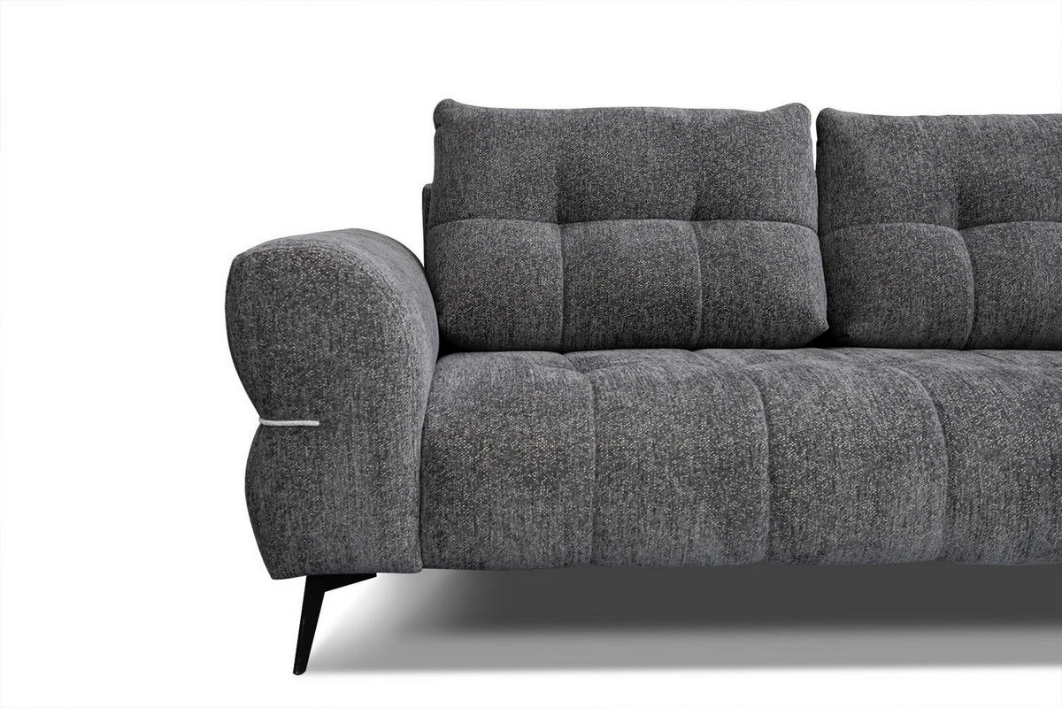SOFA SALVINI 3-Sitzer, graphitfarben - Schwarz/Graphitfarben, Holzwerkstoff/Textil (176/88/99cm) - Courtois Laville