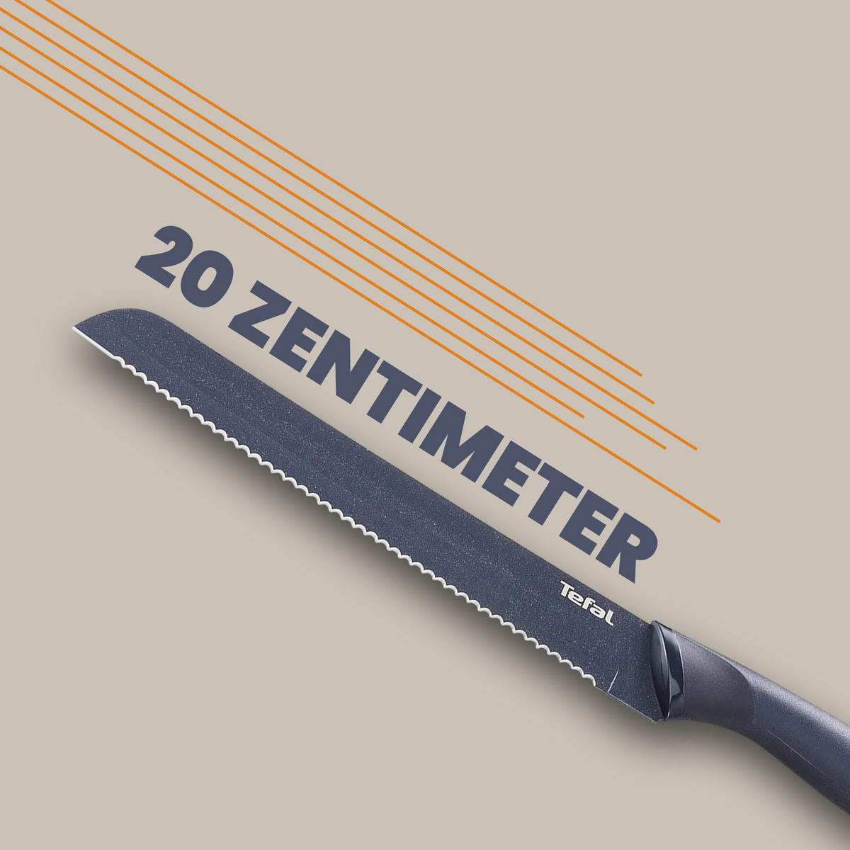 BROTMESSER Fresh Kitchen Brotmesser 20 cm, Klinge aus Edelstahl mit titanverstärkter Antihaftbeschichtung, inkl. Schutzhülle & spülmaschinenfest - Silberfarben, Kunststoff/Metall (34cm) - Bestlivings