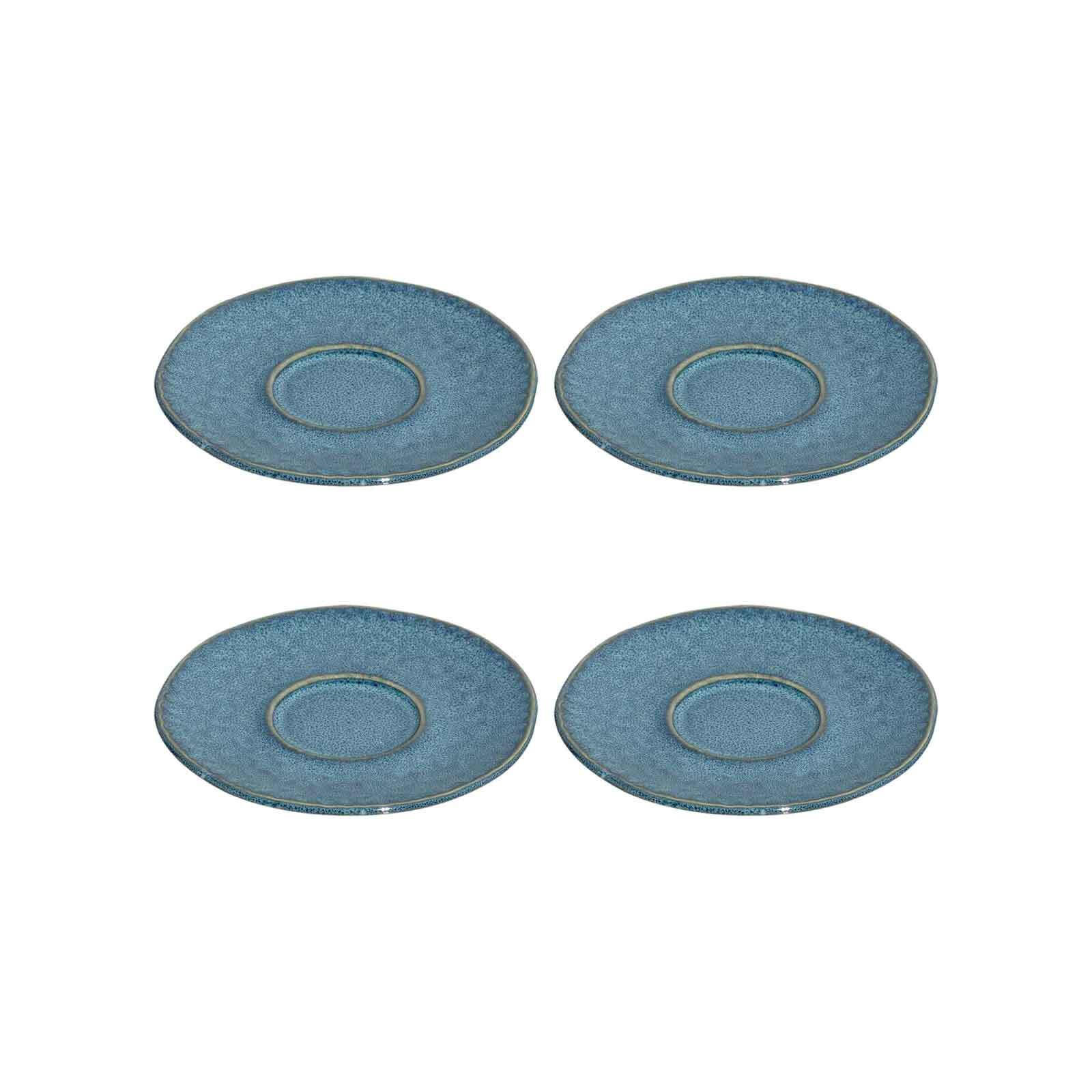 ESPRESSOUNTERTASSEN Matera blau ø 11.0 cm 4er Set - Blau, Keramik (11cm) - Leonardo Living