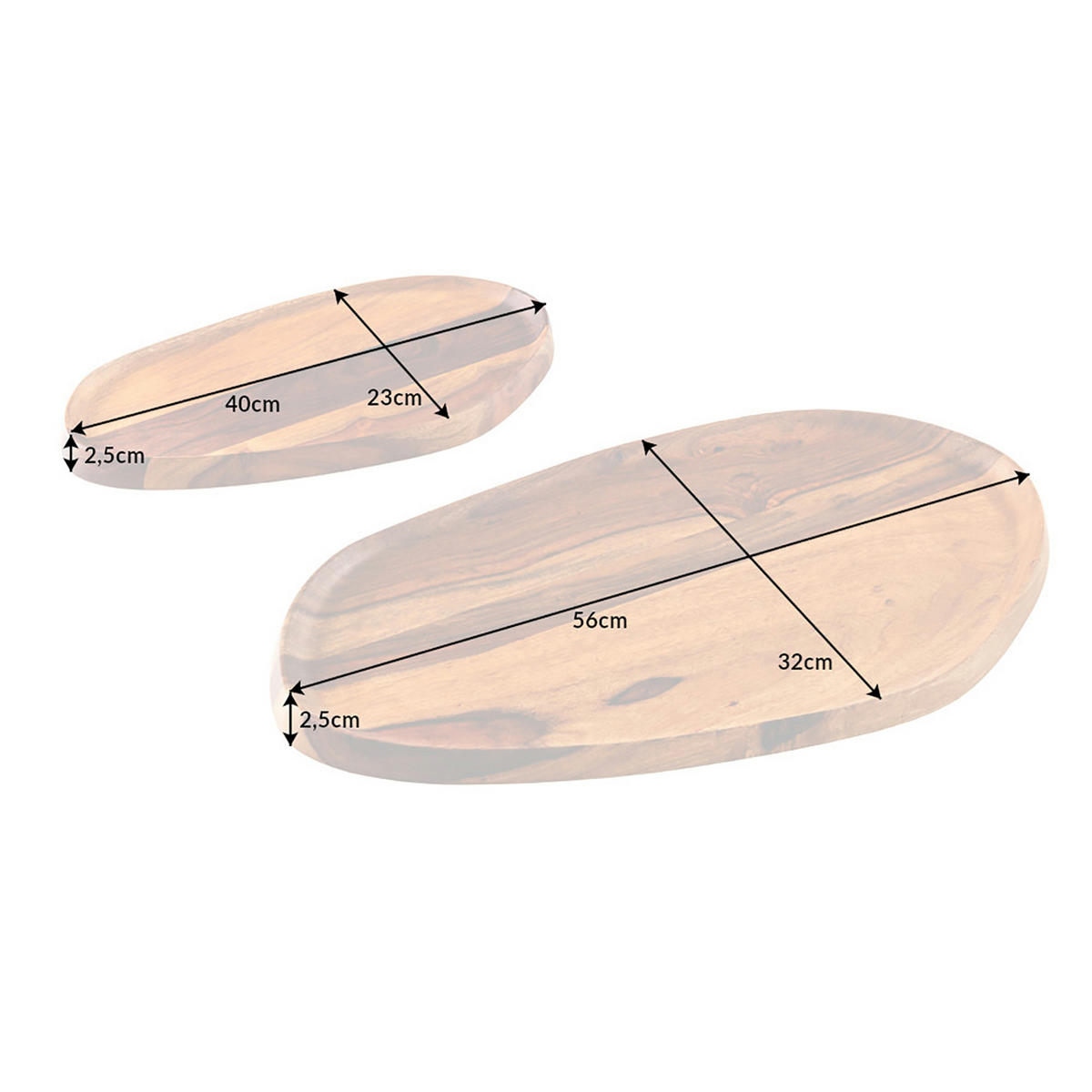 TABLETT AMAZONAS Sheesham Natur 55 cm - Braun, Holz (3cm) - riess-ambiente