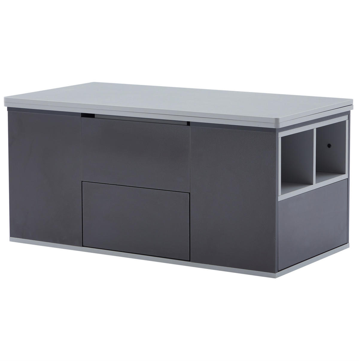 COUCHTISCH aus Spanplatte 100x51x47 cm Grau höhenverstellbar mit Stauraum - Grau, Holzwerkstoff (100/51/47cm) - IVMEU