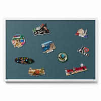 MAGNETTAFEL 60x40 cm Weißer Rahmen Dunkles Petrol - Blaugrau, Metall (60/50/0.4cm) - TULUP