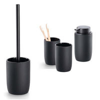 BADACCESSOIRES - Keramik Schwarz, 4-teiliges Set - Schwarz, Keramik (10/36.5/10cm) - Zeller Present