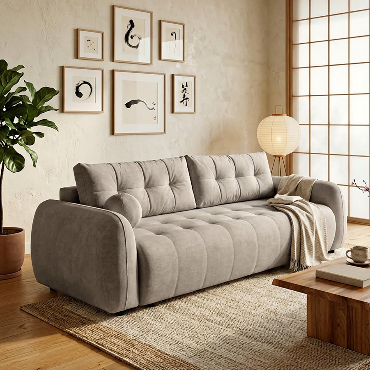 SOFA ARNIS mit Schlaffunktion, Taupe - Taupe, Textil (252/70/105cm) - Fedve