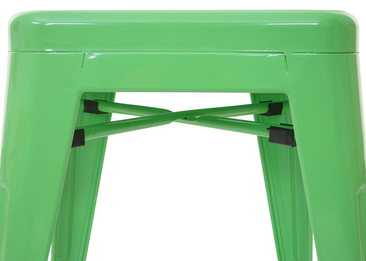 BARHOCKER 4er-Set Sitzhöhe 77cm Metall Industriedesign stapelbar Grün - Grün, Metall (43/77/43cm) - PROREGAL