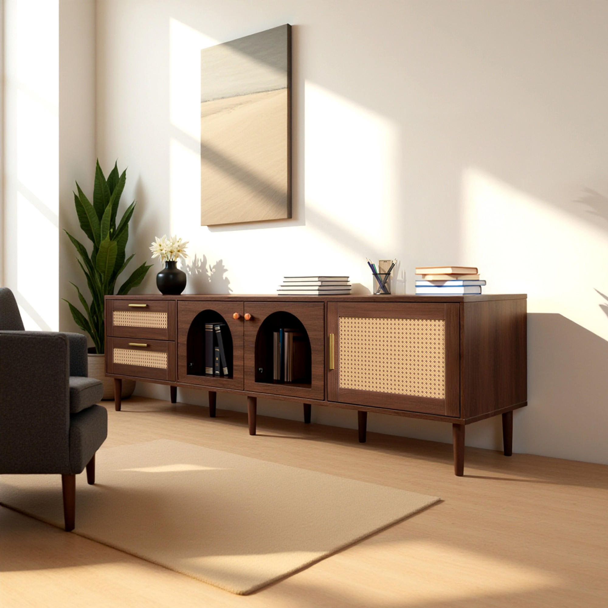 TV-MÖBEL Braun 180/40/50 cm - Braun, Holzwerkstoff (40/50/180cm) - Urban Meuble