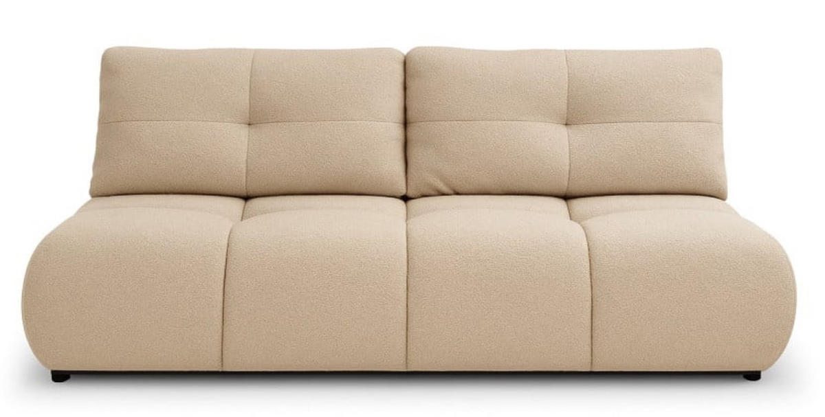 SITZMÖBEL Beige MILA Ausziehbar Ohne Armlehnen Bouclé - Beige, Textil (214/89/104cm) - Sepro Meble