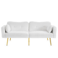 SOFABETT Zweisitzer Wollmischgewebe mit 3-fach verstellbarer Rückenlehne Weiß 175/79/82 cm - Weiß, Textil (79/82/175cm) - Redom