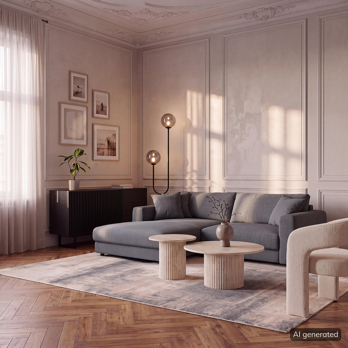 ECKSOFA mit Longchair - Schwarz/Grau, Holz/Kunststoff (238/183cm) - home24