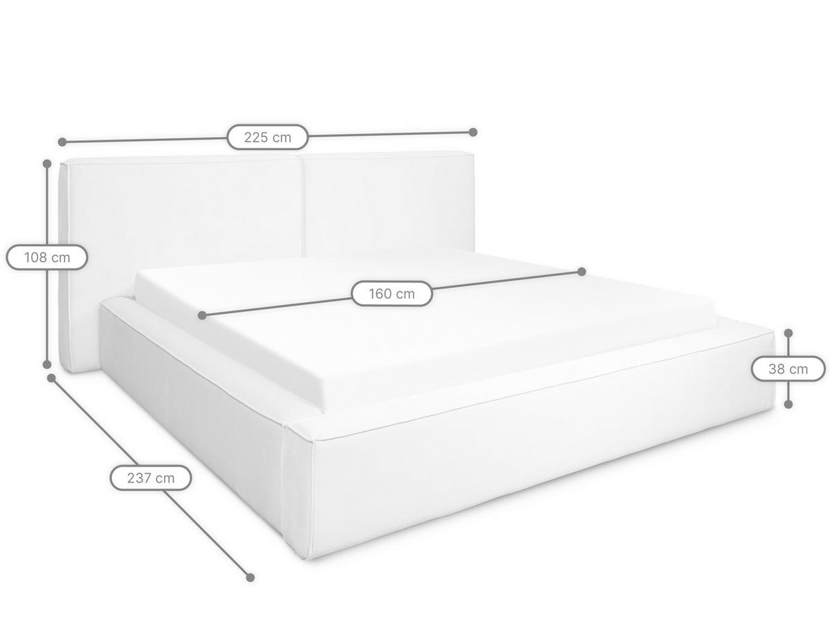 POLSTERBETT Jodie XL Cream 160/200 cm Samt mit Bettkasten - Creme, Textil/Metall (160/200cm) - wonello