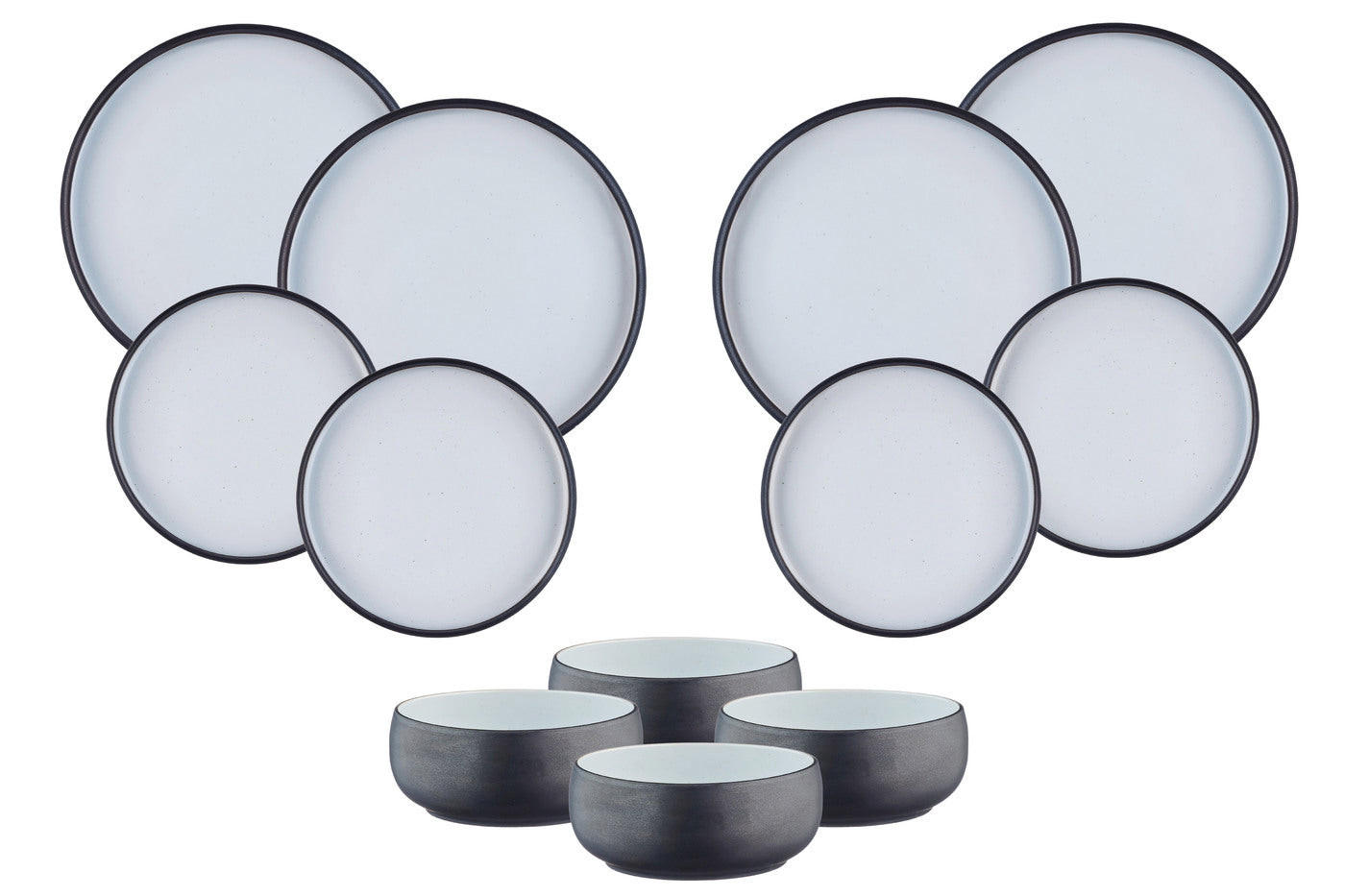 SERVICE Die Essentials Gourmet - 12er-Set - Onyx - Schwarz, Keramik (1/1/1cm) - Björn