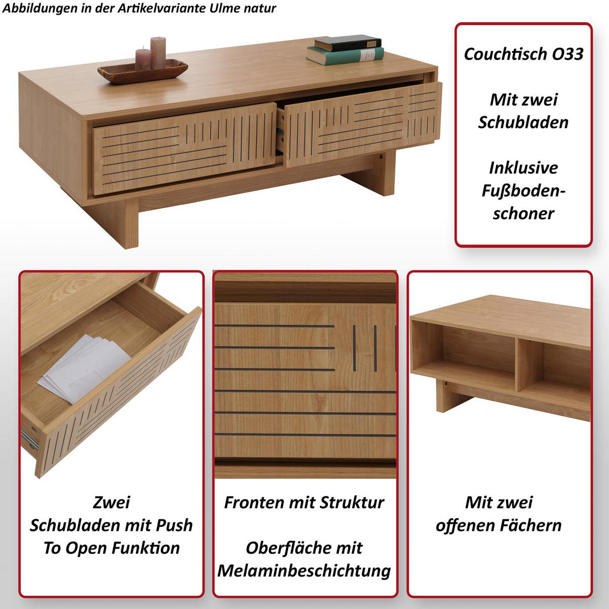 COUCHTISCH rechteck Beige - Beige, Holz (60/120/40cm) - MCW