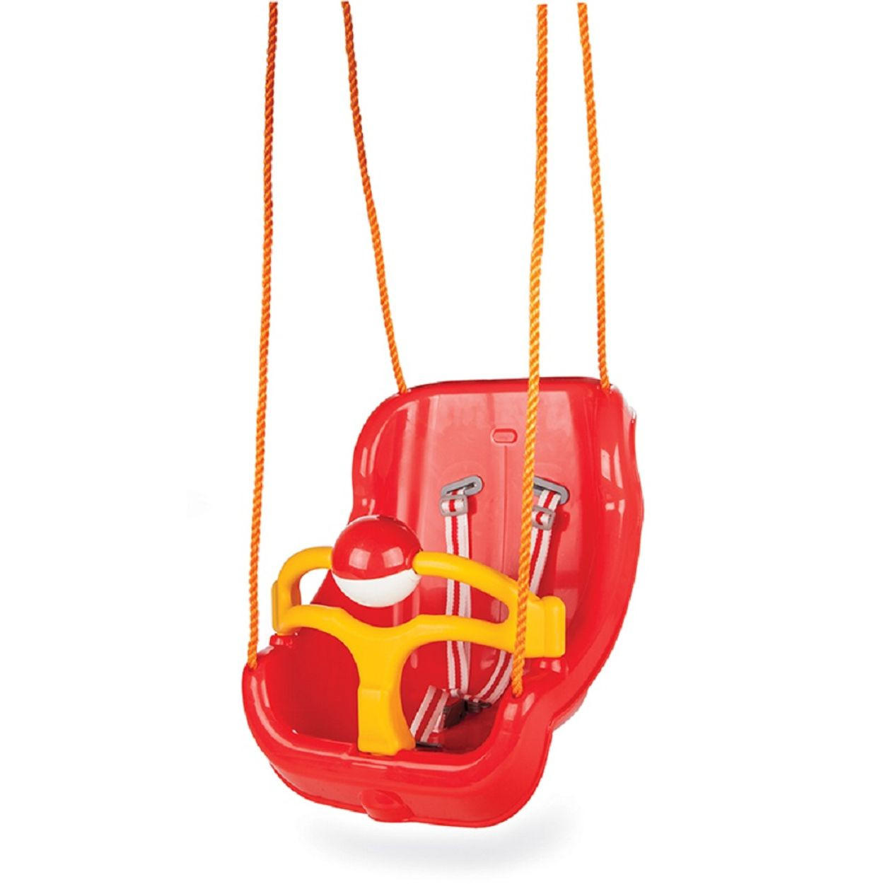 BABYSCHAUKEL Big Swing 06130 2 in 1 rot hohe Rückenlehne, abnehmbarer Bügel, bis 35 kg, ab 12 Monate - Rot, Kunststoff (37/43/28cm) - Pilsan