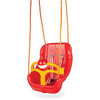 BABYSCHAUKEL Big Swing 06130 2 in 1 rot hohe Rückenlehne, abnehmbarer Bügel, bis 35 kg, ab 12 Monate - Rot, Kunststoff (37/43/28cm) - Pilsan