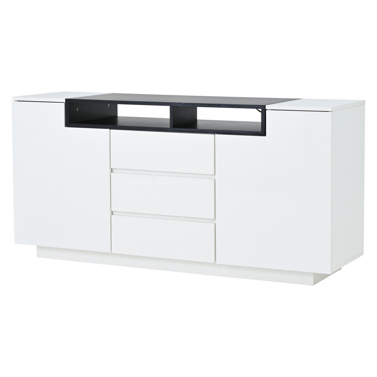 SIDEBOARD Weiß/Schwarz 140/40/68 cm - Weiß, Holzwerkstoff (140/68/40cm) - PANGIVO