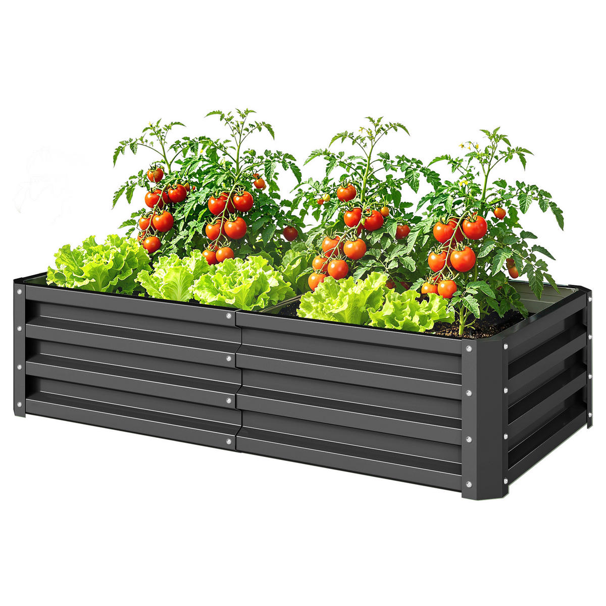 HOCHBEET DE-12185 rechteckig 120/60/30,5 cm Grau - Grau, Metall (120/30.5/60cm) - ComfortXL