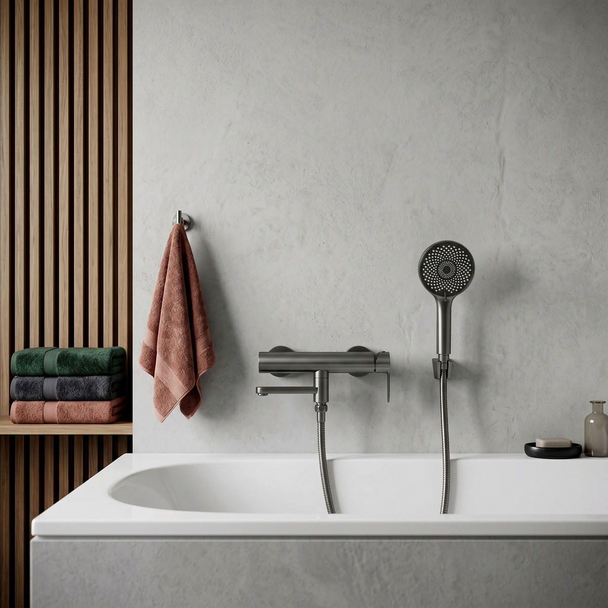 WANNENARMATUR Rea Arcos Titan - Titanfarben, Metall (20/20/15cm) - REA