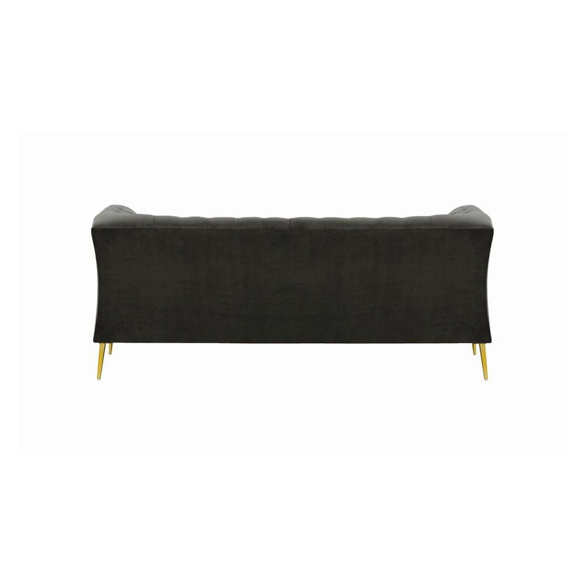 ZWEISITZER-SOFA Chesterfield Modern-Velluto 19 - Dunkelgrau, Holz/Textil (183/74/80cm)
