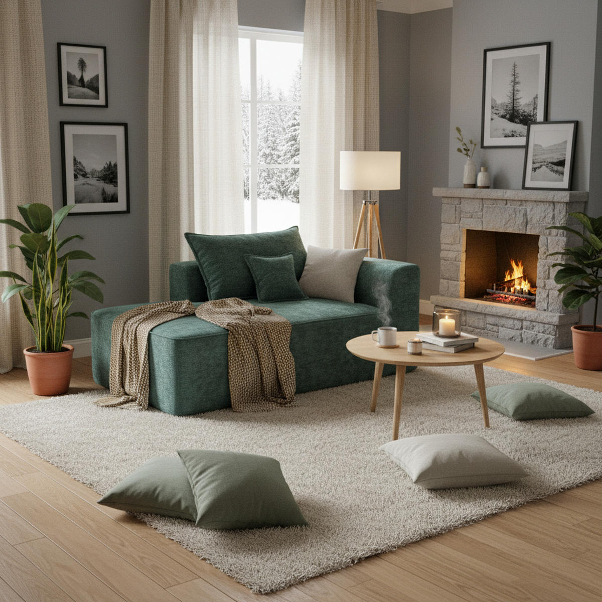 CHAISE LONGUE premium chenille relaxliege montagefrei - Grün, Textil (144/65/112cm) - Urban Meuble