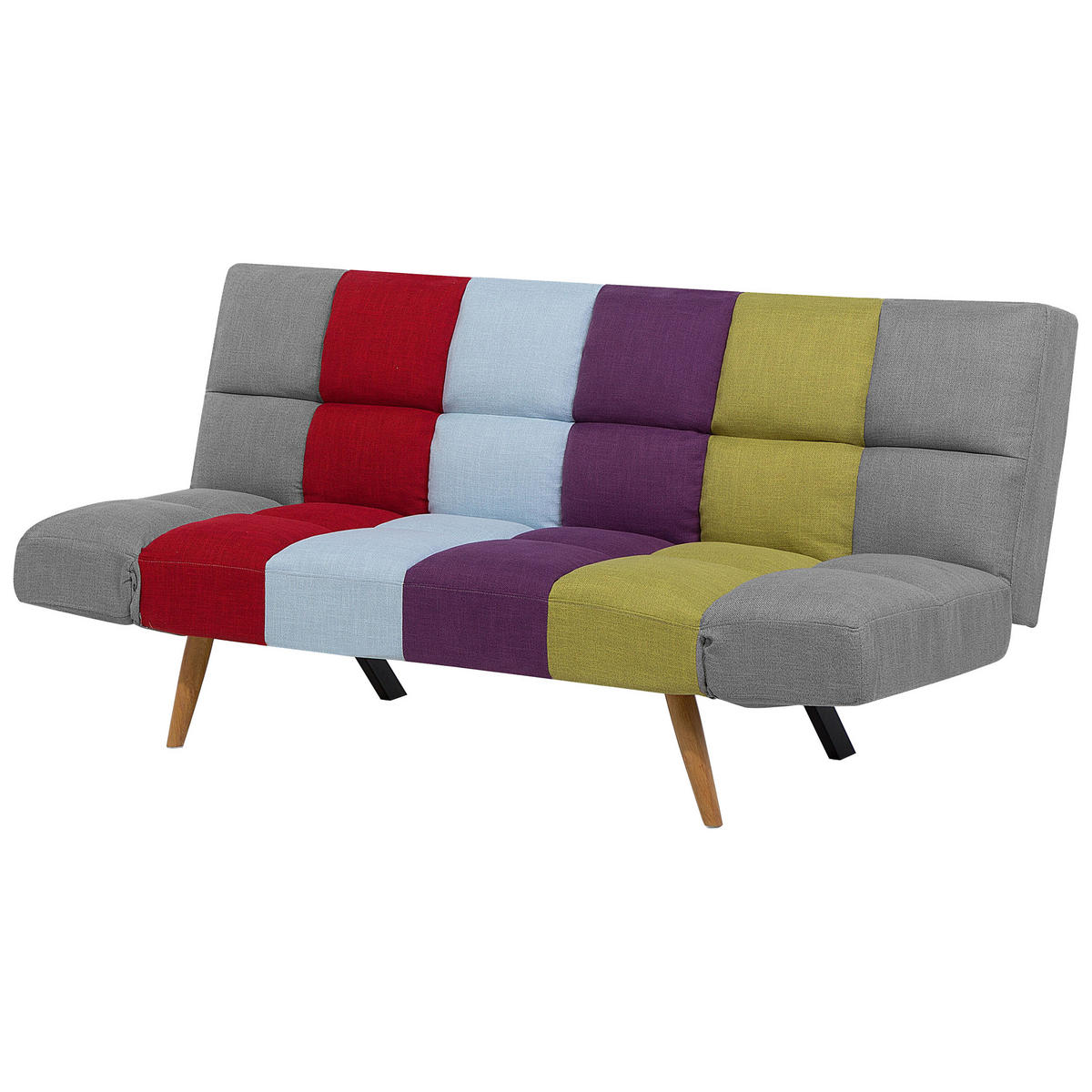 3-SITZER-SCHLAFSOFA Polsterbezug Bunt Ingaro - Hellblau, Textil (182/86/79cm) - Beliani