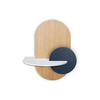 NACHTSTAND ALBA mit versteckter Aufbewahrung Oval - Blau/Eichefarben, Holz (60/55/45cm) - Woodendot