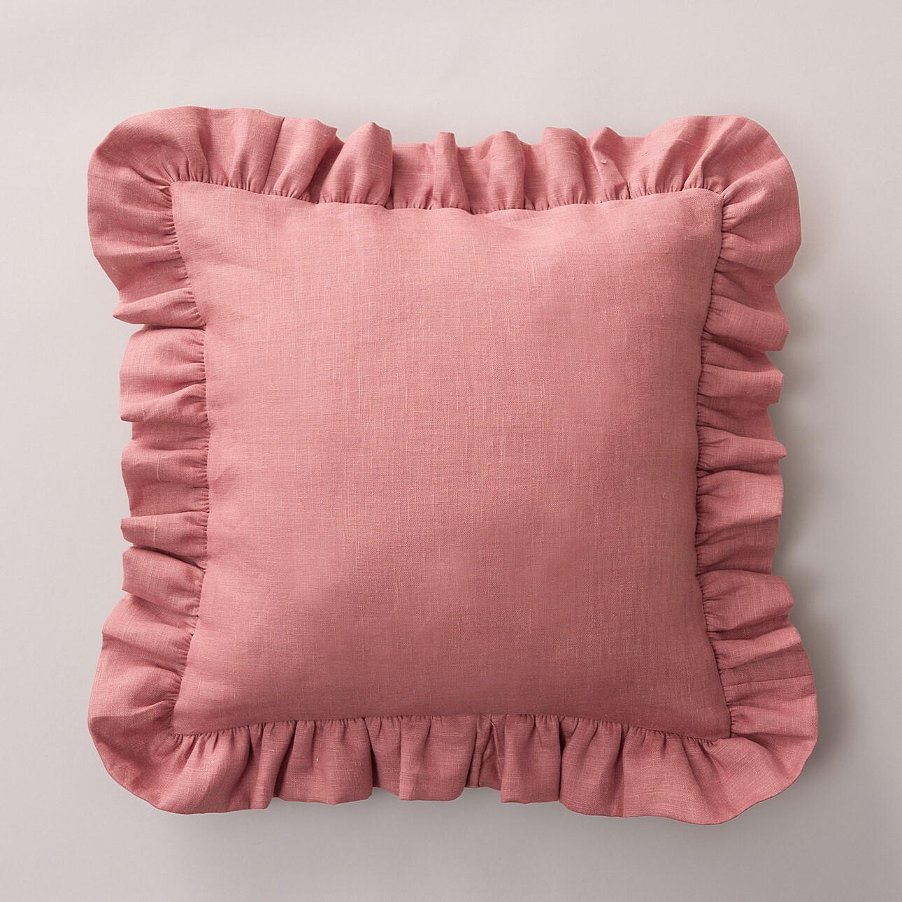 KISSENHÜLLE Charlotte 45x45 cm mit Rüsche - Rosa, Textil (45/1cm) - Dekoria