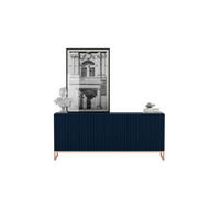KOMMODE Elpis 3D Marineblau Matt Glamour 168 cm - Blau/Kupferfarben, Holzwerkstoff/Metall (168/72/36.5cm) - Meble Lindner