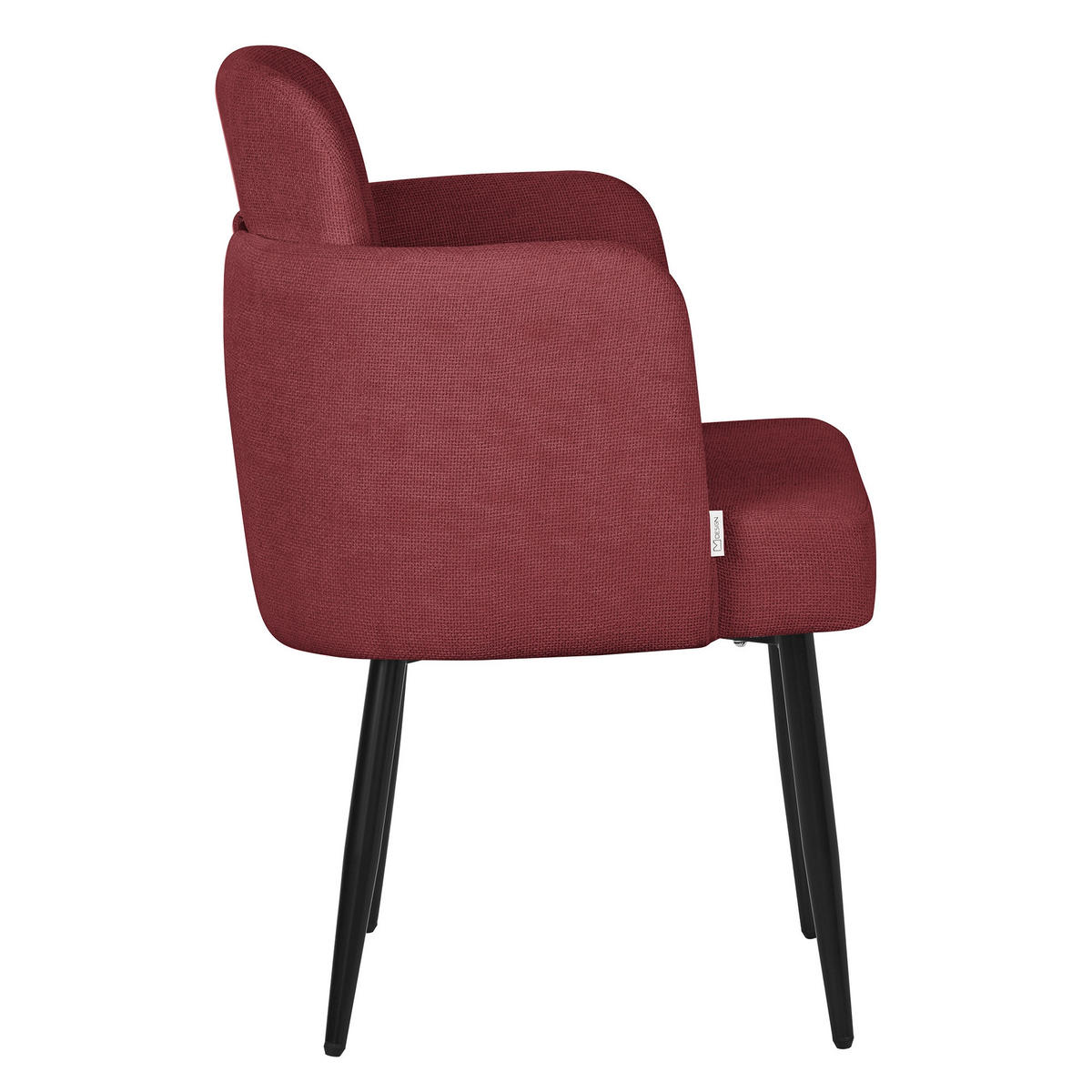 ESSZIMMERSTÜHLE 2er Set Rot mit Stoffbezug Rattan Optik - Rot/Schwarz, Textil/Metall (59/86/59cm) - ML-DESIGN