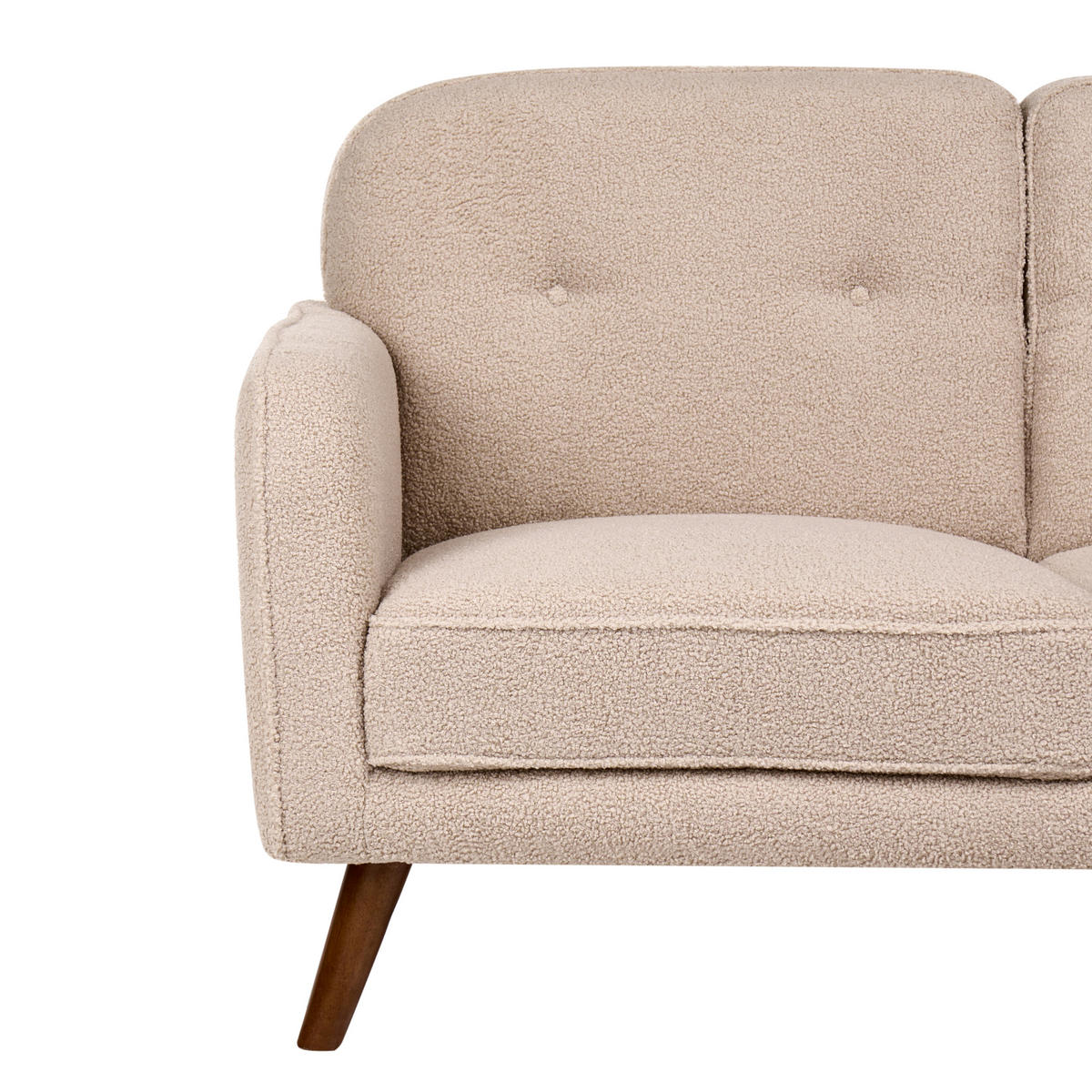 2-SITZER-SOFA Bouclé Beige Ettrum - Beige/Braun, Textil (149/87/84cm) - Beliani
