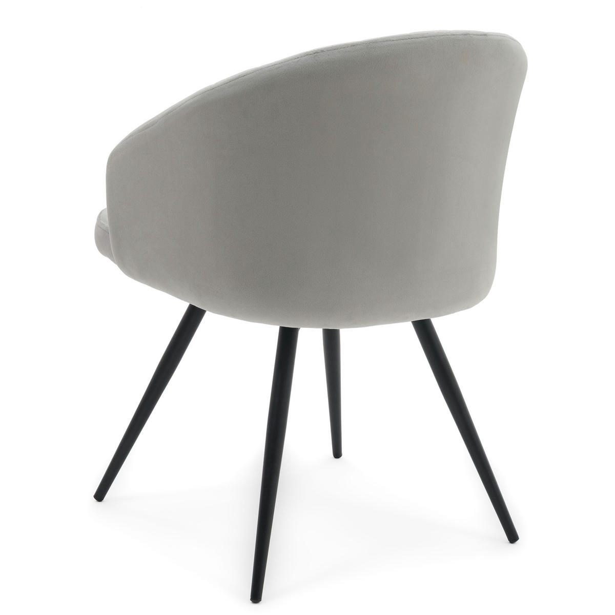 STUHL MODENA drehbar gepolsterter mit Steppung - hellgrau - Samt Velour - Hellgrau/Schwarz, Textil/Metall (57/80/59cm) - NEW HOME