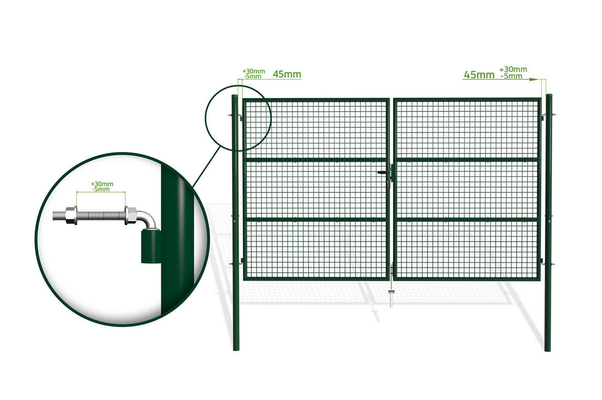 ZAUNTOR Olga Grün 3m H.180cm - Grau, Metall (392/190cm) - Casanoov