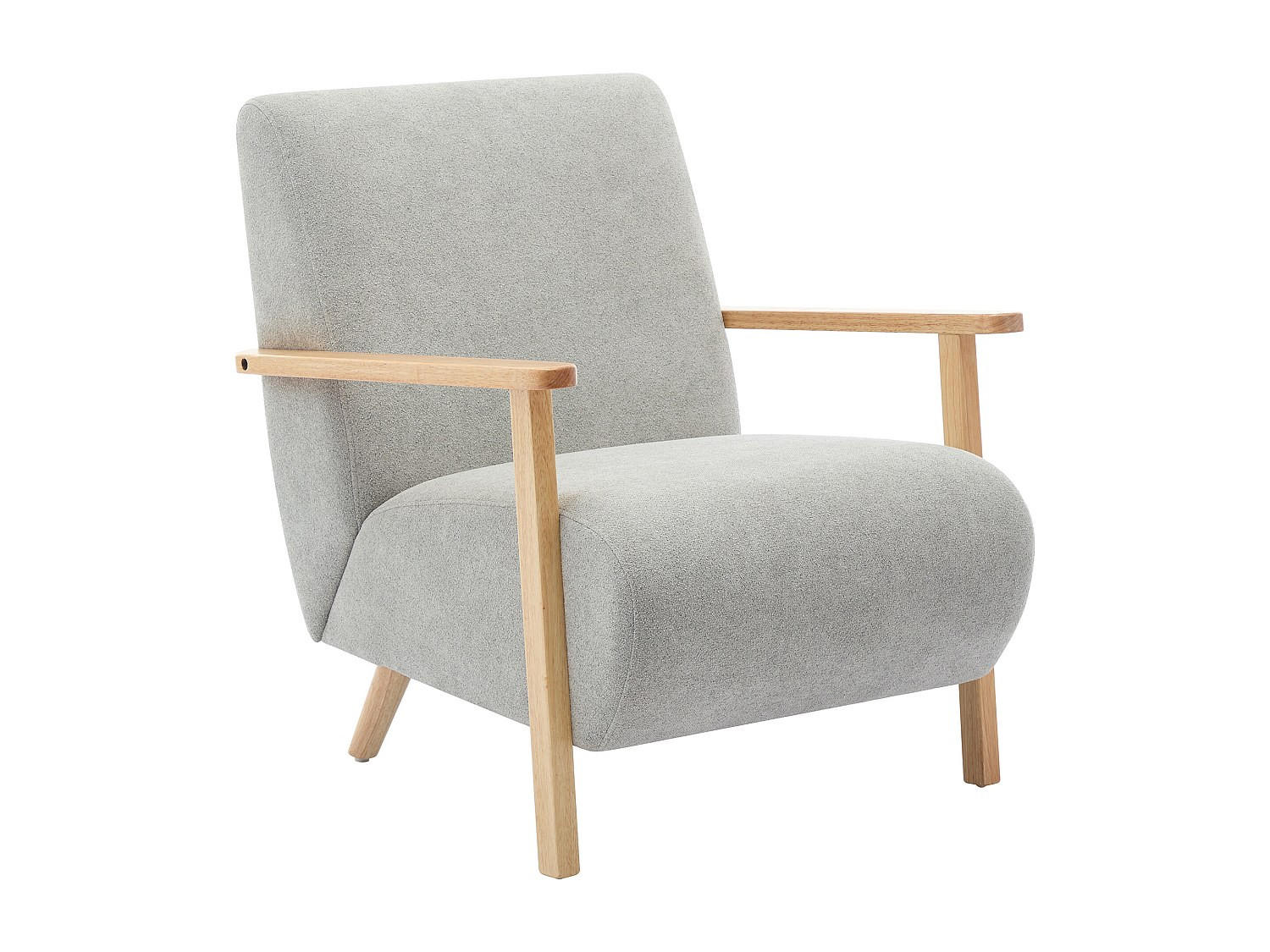 SESSEL - Stoff & Holz - Grau - JULOMO - Grau, Textil (70/81/82cm) - Vente-Unique