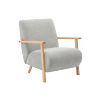 SESSEL - Stoff & Holz - Grau - JULOMO - Grau, Textil (70/81/82cm) - Vente-Unique