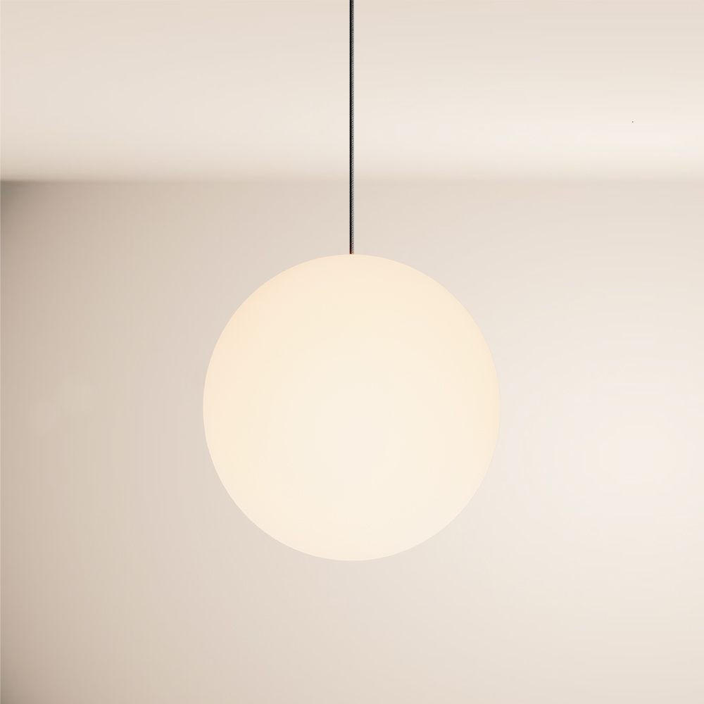 HÄNGELAMPE Orb 1.5m Abhängung Weiß/Schwarz Ø 40cm - Weiß, Glas (40/40/40cm) - s.luce