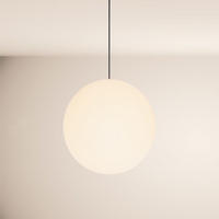 GALERIELEUCHTE Orb 5m Abhängung Weiß/Schwarz Ø 40cm - Weiß, Glas (40/40/40cm) - s.luce