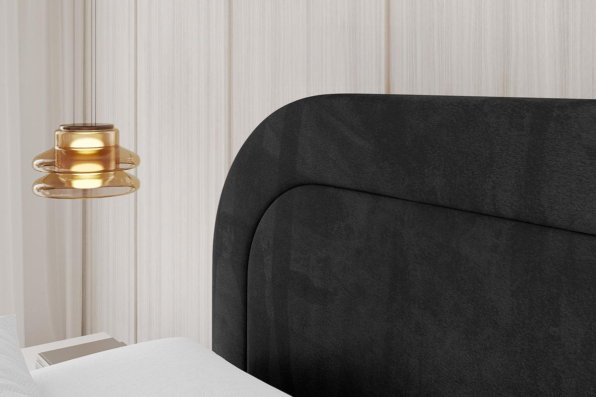 POLSTERBETT mit Bettkasten, Fußteil und Lattenrost, Boxbett mit Matratze H3/H4 - LERIS-Z 180x200 Schwarz - Schwarz, Holzwerkstoff/Textil (180/200cm) - ALTDECOR