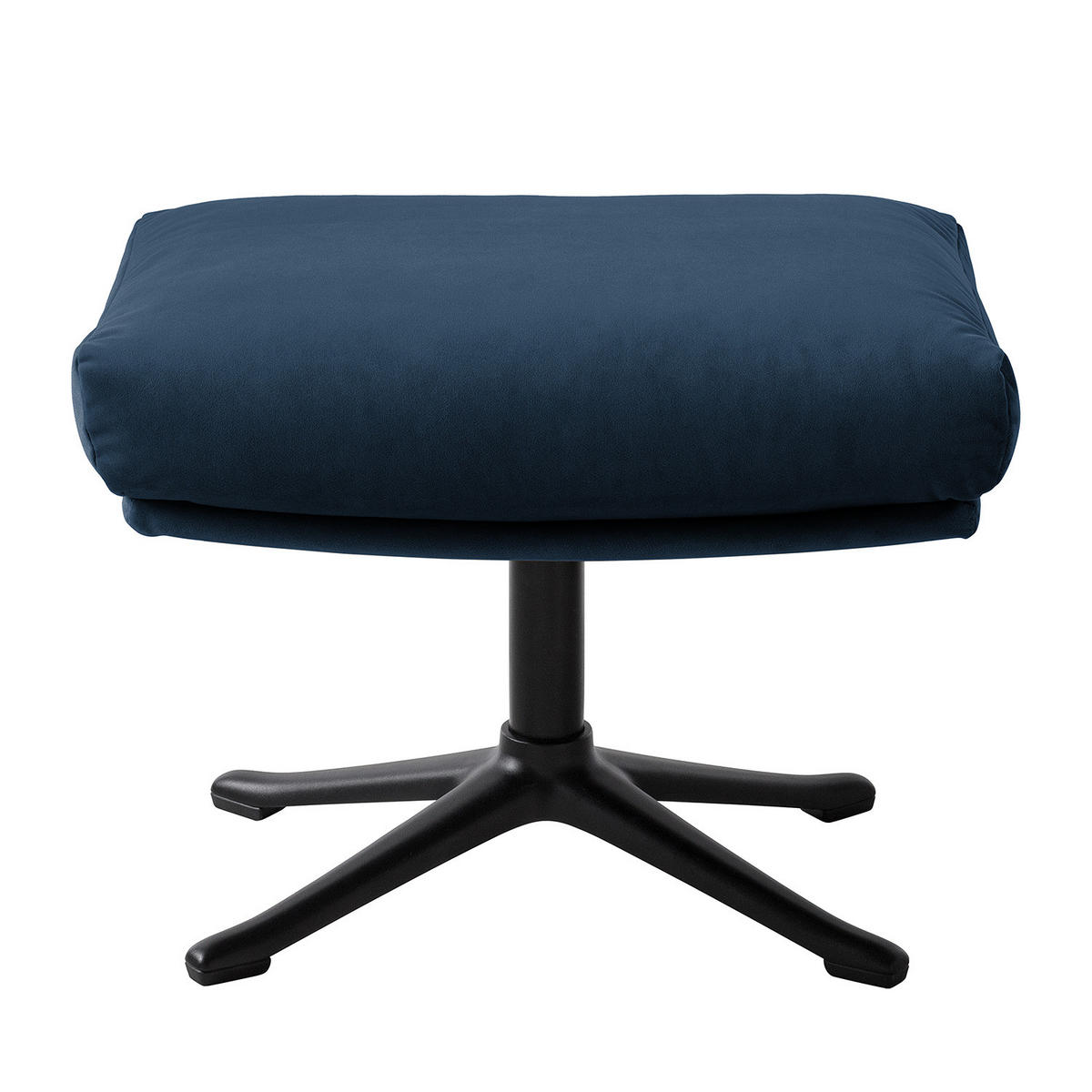 POLSTERHOCKER mit Kreuzfuß - Schwarz/Dunkelblau, Textil/Metall (51/37/41cm) - home24