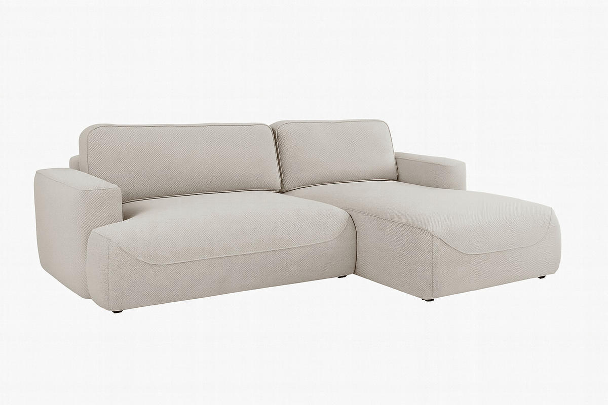 ECKSOFA LUNA mit Bettkasten und Schlaffunktion, Grau - Grau, Textil (271/195cm) - KS Home Concept