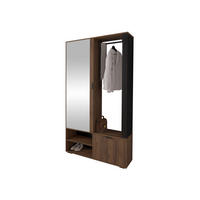 GARDEROBE Milo - Nussbaumfarben/Schwarz, Holzwerkstoff/Kunststoff (100/190/33cm) - MIRJAN24