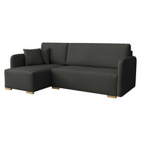 ECKSOFA Como L - Anthrazit/Naturfarben, Holz/Textil (220/140cm) - MIRJAN24