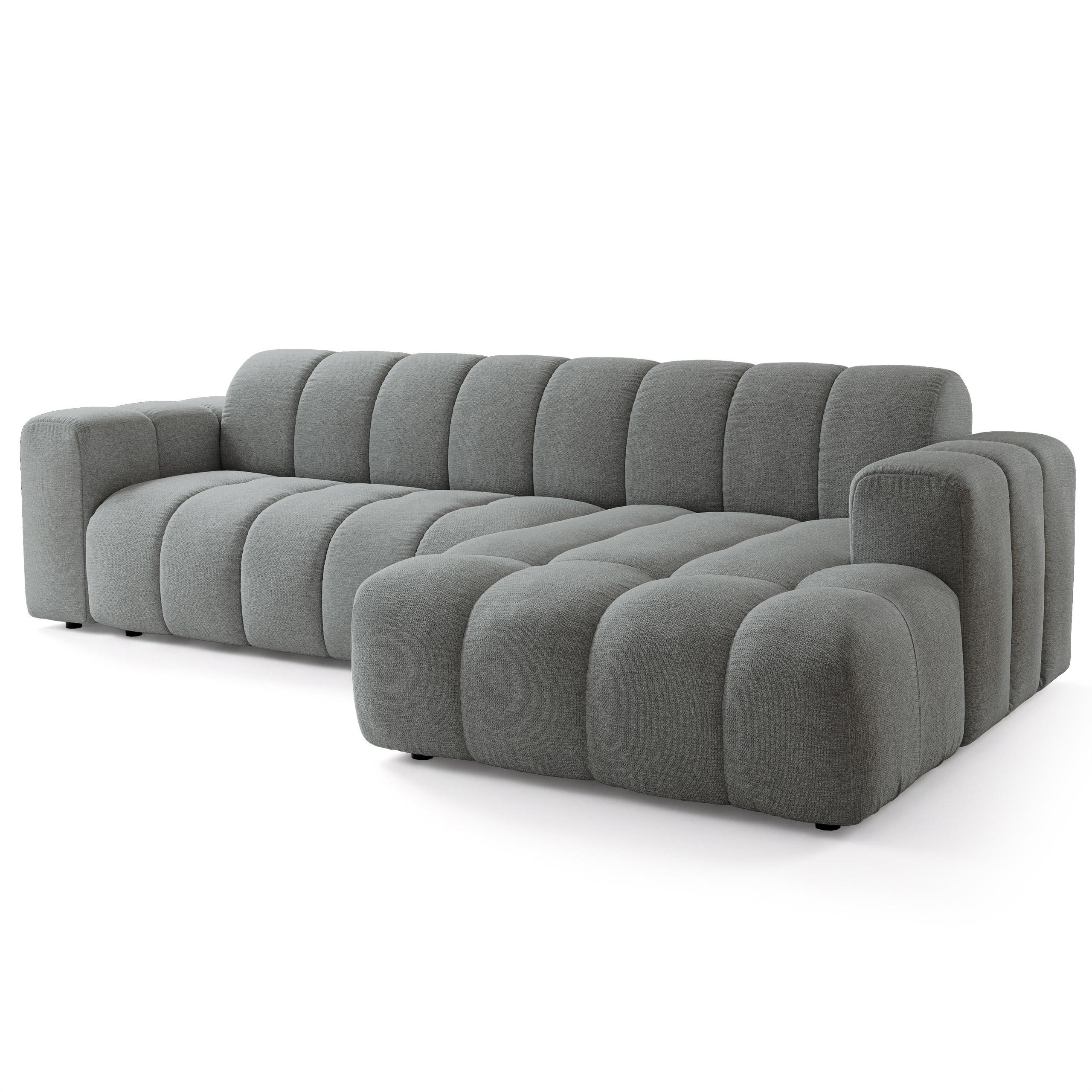 ROHOVÁ Sedačka SETIA ARAGON 93, Šedá - šedá/černá, dřevo/textil (304/165cm) - MASSENO