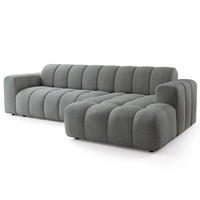 ROHOVÁ Sedačka SETIA ARAGON 93, Šedá - šedá/černá, dřevo/textil (304/165cm) - MASSENO