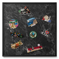 MAGNETTAFEL 50x50 cm Schwarzer Rahmen Eleganter Schwarzer Marmor - Schwarz, Metall (50/50/0.4cm) - TULUP