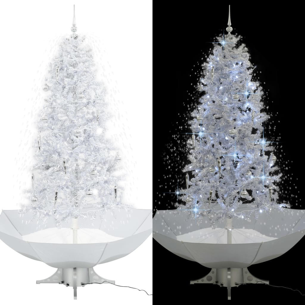 WEIHNACHTSBAUM Schneiender Mit Schirmfuss Weiss 190 Cm - Weiß, Kunststoff (190cm) - vidaXL