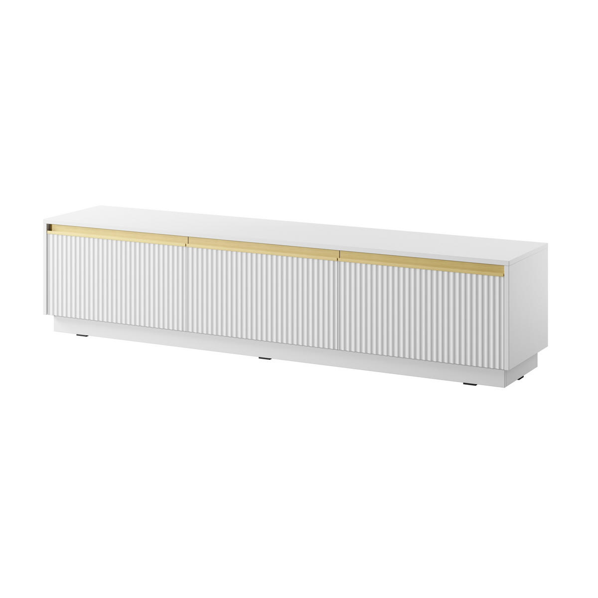LOWBOARD MAESTRO 180x39x42 cm mit 3 Türen Weiß - Weiß, Holzwerkstoff (180/42/39cm) - MASSENO