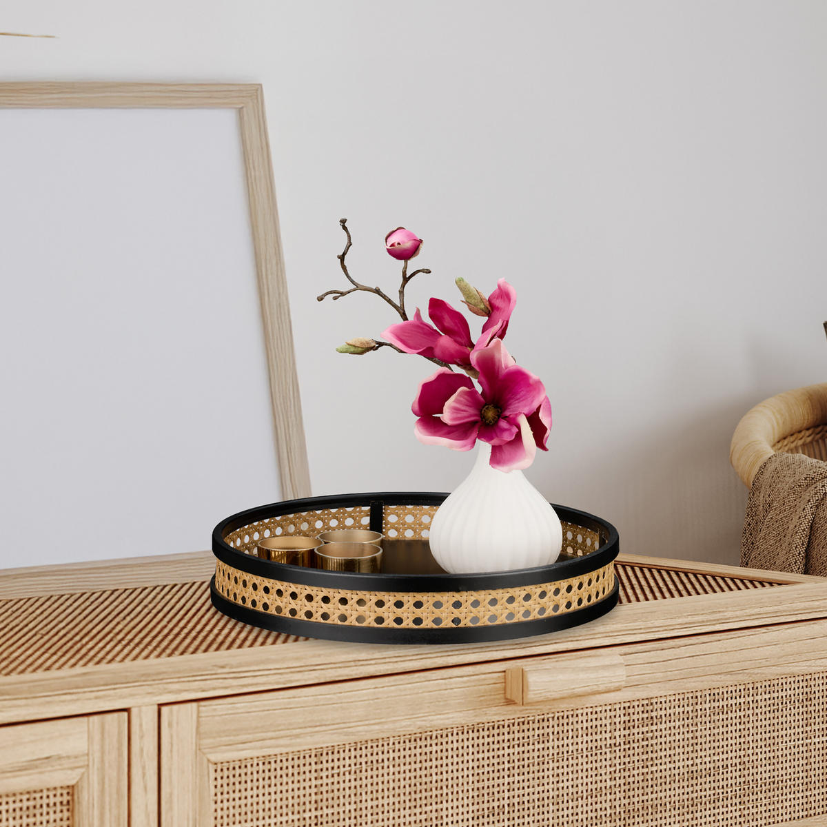 DEKOTABLETT - Schwarz, Holz/Kunststoff (5.5cm) - Relaxdays