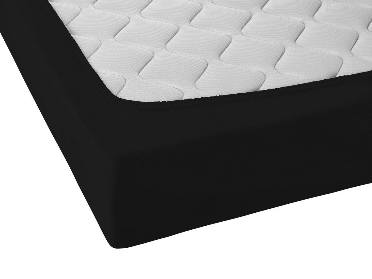 SPANNBETTTUCH Jersey schwarz, 140x200 cm - 160x220 cm - Schwarz, Textil (160/220cm) - biberna