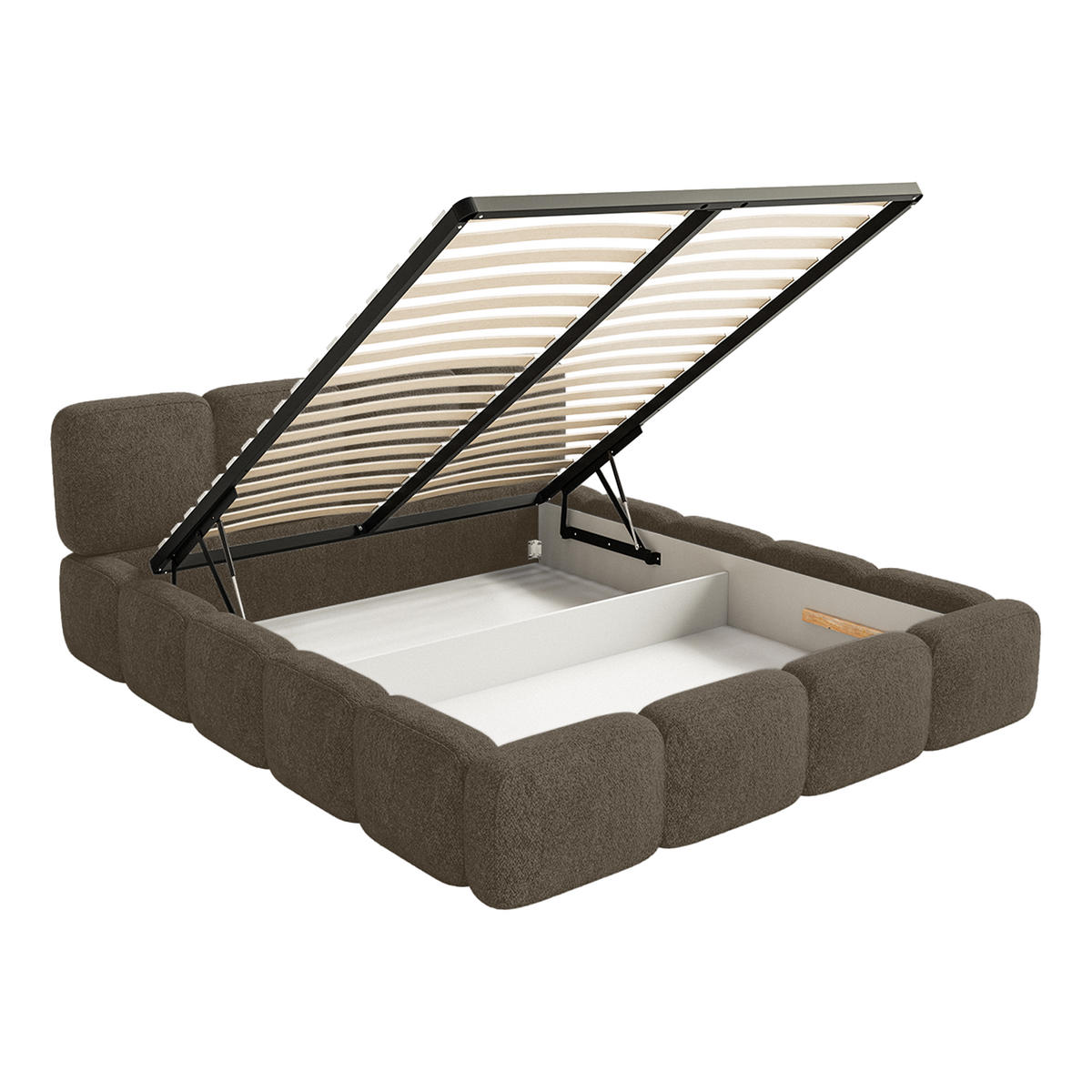 POLSTERBETT BALMONTE 140x200 cm, Braun - Braun, Textil (200/140cm) - Fedve